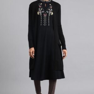 Black Ribbed Cardigan