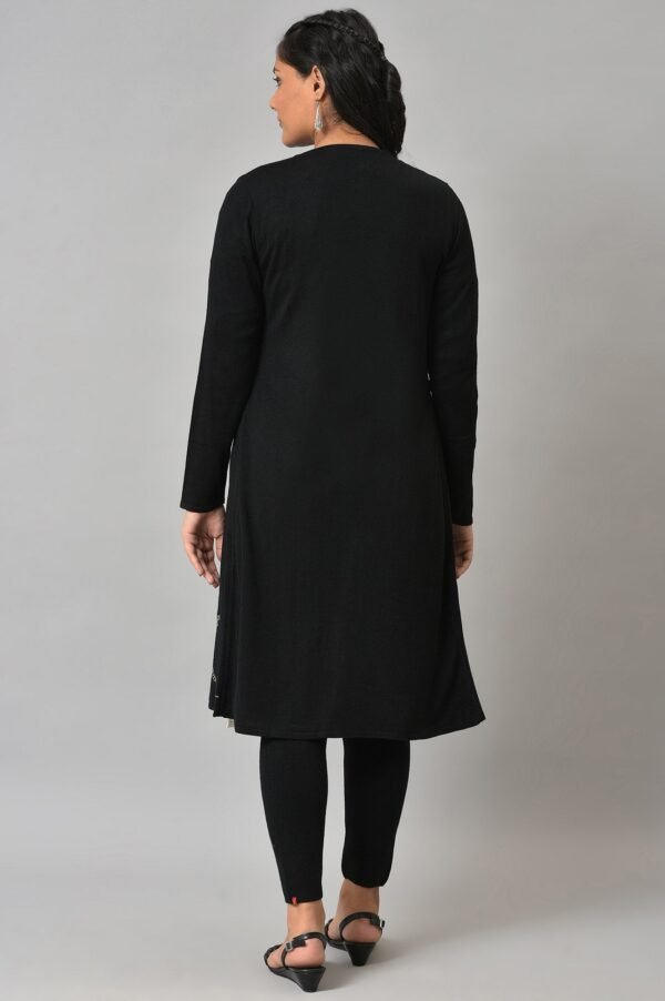 Black Reversible Front Open Women Cardigan - Image 2